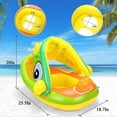 thumbnail image 2 of Baby Pool Float with Sun Canopy - Inflatable Swimming Ring Infant Baby Floatie Spring Float Pool Fit Safety Seat Kid's Water Toys (Green-frog), 2 of 4