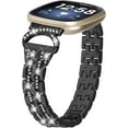 thumbnail image 2 of REQO Metal Bands Compatible with Fitbit Sense 2/Sense/Versa 4/Versa 3 Bands, Adjustable Classic Stainless Steel Bands Diamond Rhinestone Links Bracelet Band for Man&Women, 2 of 7