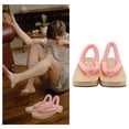 thumbnail image 6 of LEORX 1 Pair Women Summer Slippers Pink Wooden with Traditional Japanese Design and Non-slip Sole, 6 of 8