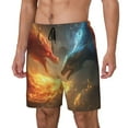 thumbnail image 1 of Balery Red And Blue Fire Dragon B Bañador para hombre, shorts de playa de secado rápido con entrepierna y forro de compresión-Medium, 1 of 6
