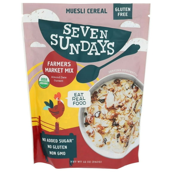 Seven Sundays Organic Gluten Free Farmers Market Mix Muesli, 12 Ounce -- 6 per case.