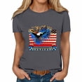 thumbnail image 4 of Vetsdori Womens Short Sleeve Shirts USA Years Anniversary 4th of July Pullover Summer American Flag,Casual Graphic Fashion Independence Day Tops for Women Crew Neck, 4 of 5