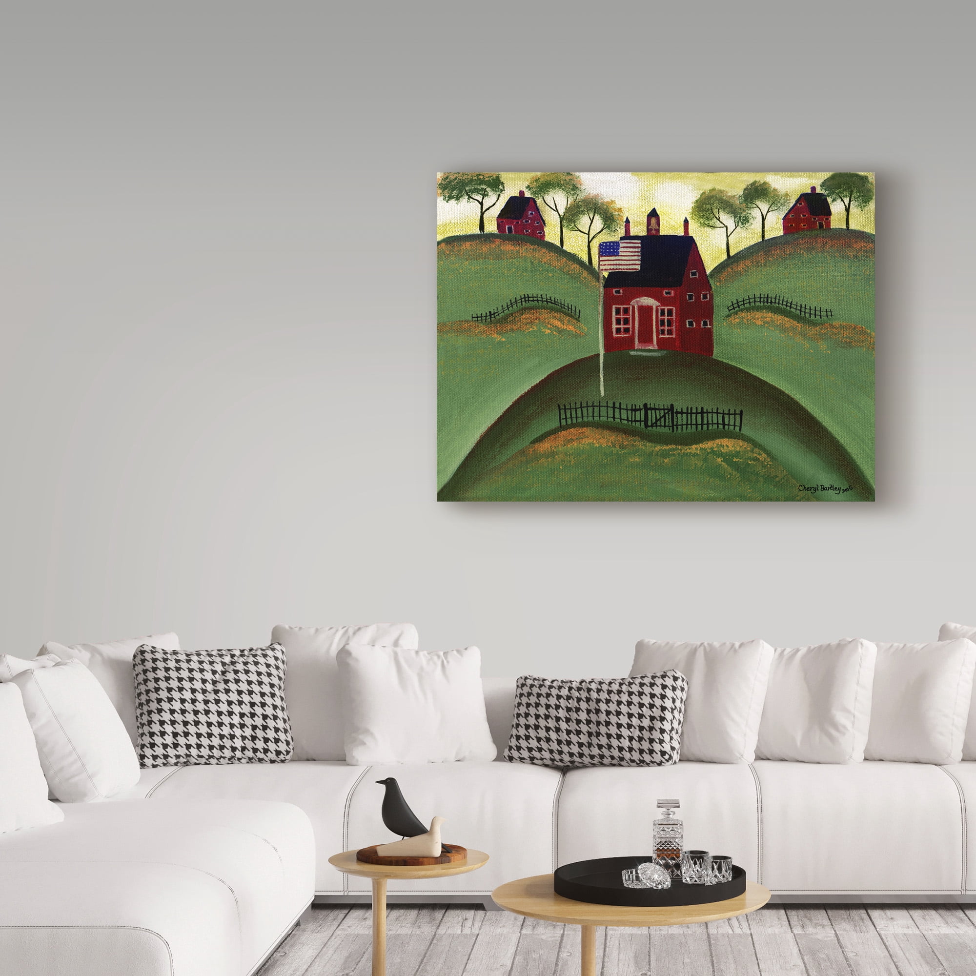 Trademark Fine Art 'Red School House Barn ' Canvas Art by Cheryl Bartley