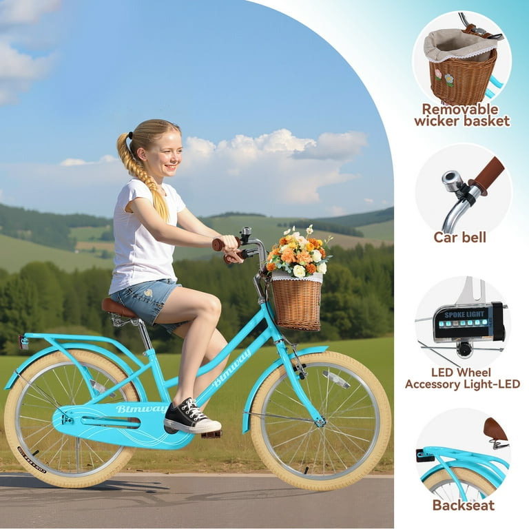 Youth Pink Single-Speed Bike for Girls 7-10 Years Old with