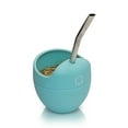 thumbnail image 2 of Kalmateh Silicone Mate Gourd and Bombilla (straw) with Cleansing Brush for Yerba Mate Drinking- BPA Free (Pastel Blue), 2 of 4