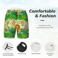 thumbnail image 3 of Naloa African Animals in the Jungle Print Men Swim Trunks with Compression Liner ,Board Shorts,Men's Swim Shorts with Drawstring and Elastic Waistband-Small, 3 of 6