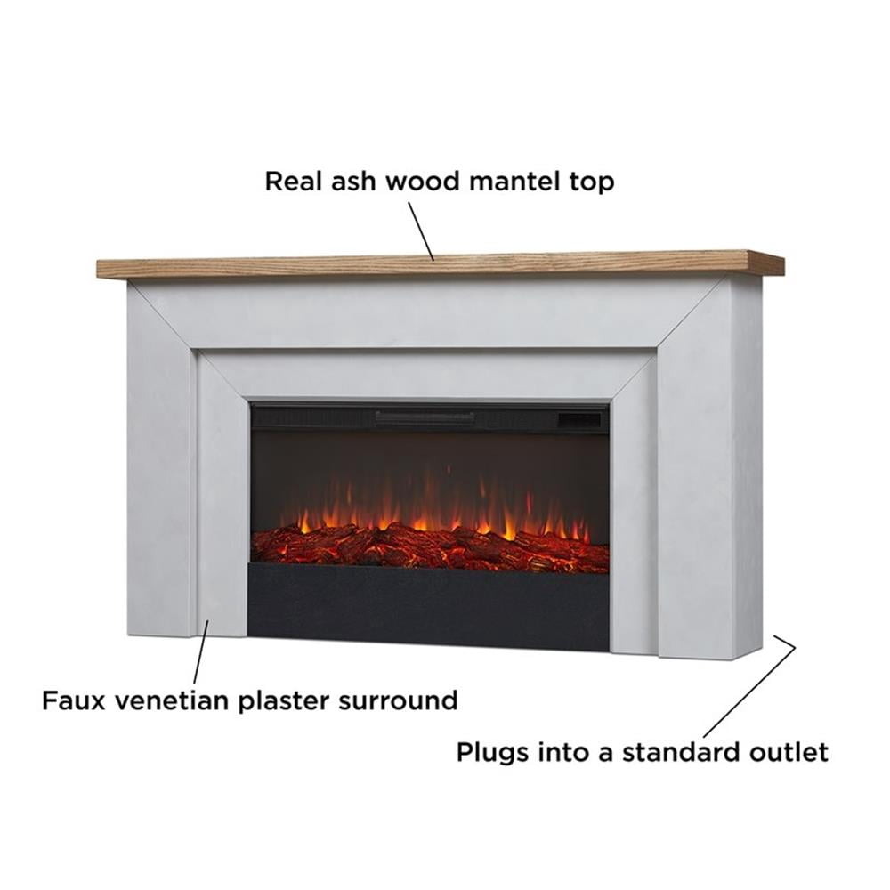 Bowery Hill 68" Wood Landscape Electric Fireplace in Venetian Gray