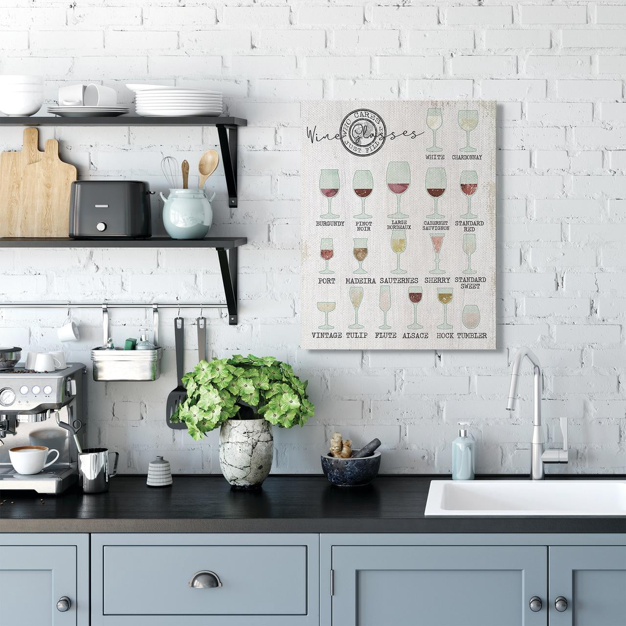 Stupell Industries Wine Glasses Chart Infographic Kitchen Home Design Canvas Wall Art by Daphne Polselli
