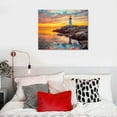 thumbnail image 4 of JRXY  Canvas Prints Wall Art Peggy's Cove Lighthouse Sunset Ocean View Landscape Nature Pictures Stretched Canvas Wooden Framed for Living Room Bedroom and Office Wall Decor picture1, 4 of 4