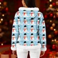 thumbnail image 4 of Women's Casual Fashion Long-Sleeve Zip-Up Fleece Hooded Cardigan with Christmas Print, Cozy and Warm for Winter Season,Sky Blue,L, 4 of 8