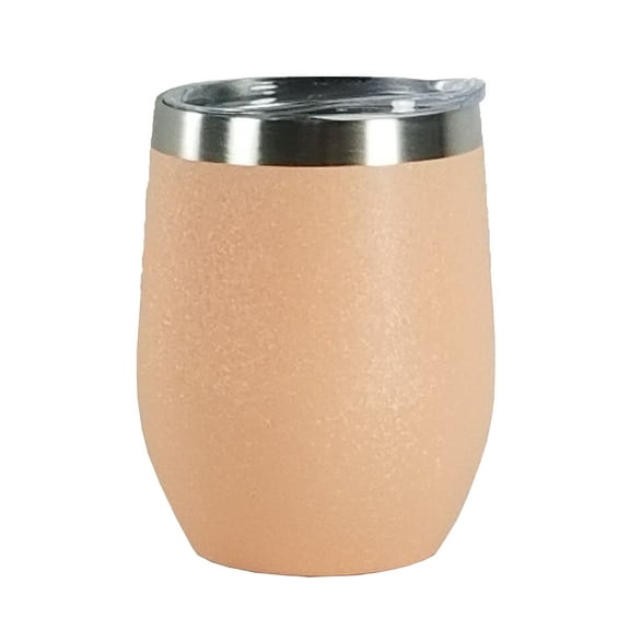 NEXGEN 12 oz Stainless Steel Double Wall Vacuum Wine Cup with Lid, Rose Gold
