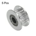 thumbnail image 3 of Uxcell 5pcs 2GT Idler Pulley 20T 5mm Bore 18mm Dia. Aluminum Timing Belt for 6mm Width Belt 3D Printer, Silver Tone, 3 of 6