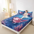 thumbnail image 4 of Castle Fairy Kids Teens Kawaii Axolotl Bed Sheets,Sea Salamander King Sheets, 4 of 7