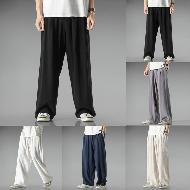 Men Loose Baggy Pants Trousers Thin Elastic Leg Cuff