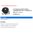 thumbnail image 2 of A/C Compressor By Pass Pulley - Compatible with 1994 - 1998 Saturn SL 1995 1996 1997, 2 of 2
