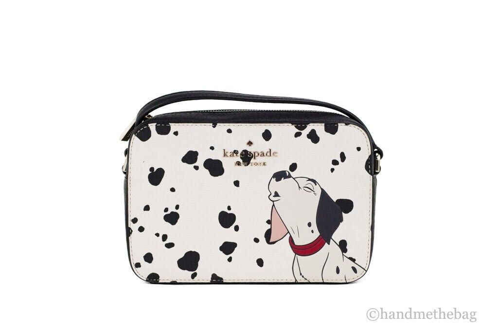 Kate Spade X Disney 101 Dalmatians Saffiano PVC Mini Camera Crossbody  Handbag (Parchment) 