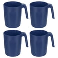 thumbnail image 1 of Uxcell Set de 4 Tazas de Café de Plástico, Tazas de Café Irrompibles, Vasos Reutilizables y Seguros con Asa para Té Leche Cocina, Azul Oscuro, 1 of 7