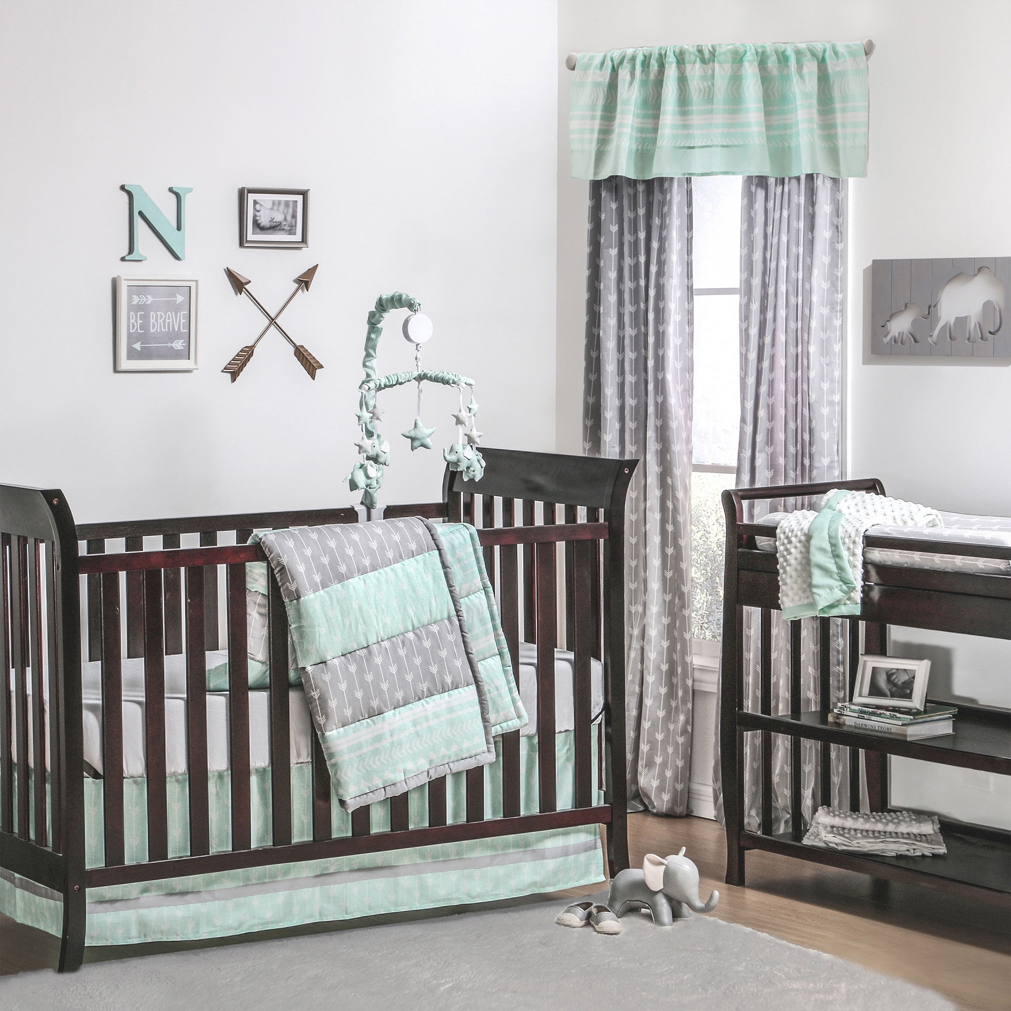 mint green baby bedding