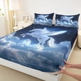 thumbnail image 4 of Erosebridal Cartoon Animal Unicorn Full Size Sheets,Galaxy Starry Night Bed Sheets For Kids Girls 4pcs, 4 of 6