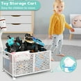 thumbnail image 6 of Nefoso Toy Box Storage, Foldable Metal Kids Toy Chest with Wheels for Bedroom Nursery Playroom, White (No Toys), 6 of 8
