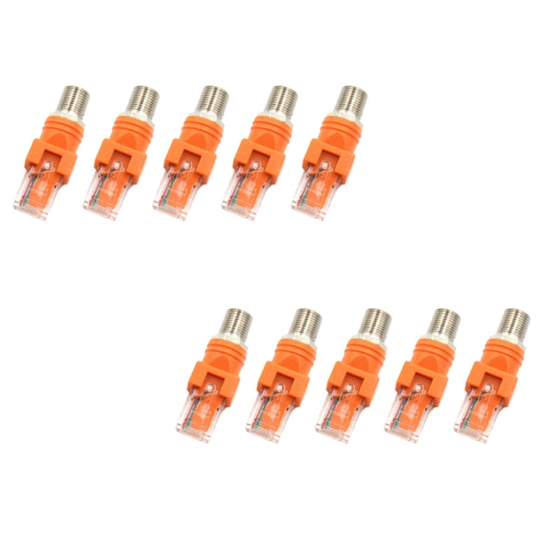 10Pcs F Type Connector RF Female To RJ45 Male Coaxial Barrel Coupler 10pcs-f-type-connector-rf-female-to-rj45-male-coaxial-barrel-coupler