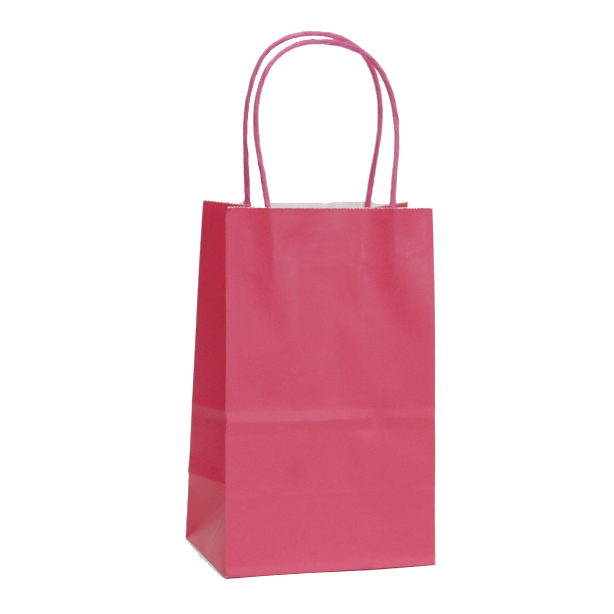 12 CT Small Hot Pink Kraft Bags, Kraft Gift Bag, Food Safe Ink & Paper