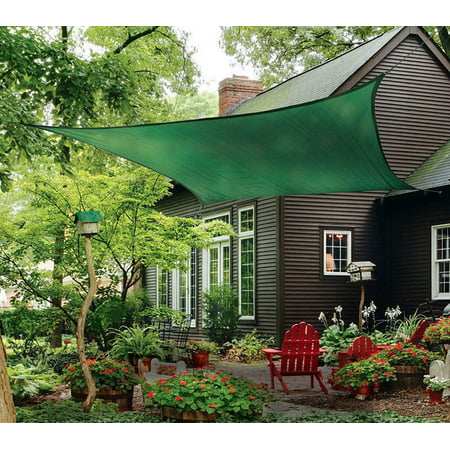 Petra's 20 Ft. X 13 Ft. Rectangle Hunter Green Sun Sail Shade. Durable Woven Outdoor Patio Fabric w/ Up To 90% UV Protection. 20x13