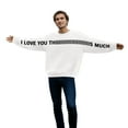 thumbnail image 4 of I Love You This Much Couples Sweatshirts for Men Women Letter Printed Long Sleeve Crewneck Sweatshirts Men Women Creative Hug Design Oversized His and Hers Sweatshirt XL, 4 of 5