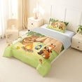 thumbnail image 2 of Manfei Cute Bear Twin Comforter Sets,Camping Animal Print Bedding Set,Green,Light Gray Reversible,2pcs,1 Comforter and 1 Pillowcase, 2 of 7