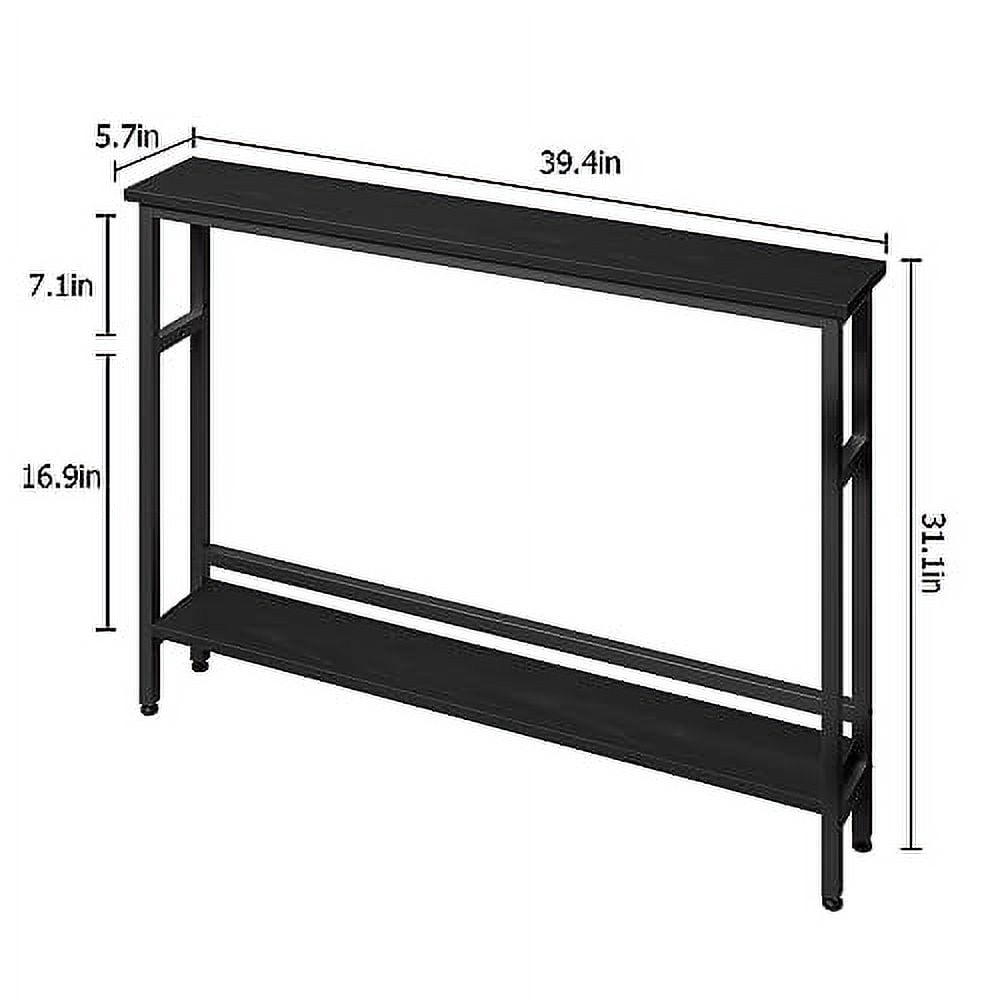 Faitaliicy 2 Tier Narrow Sofa Side Table Thin Console Table Slim Behind Couch Table Small Entryway Table Display Table With Adjustable Shelf For Hallway Bedroom Living Room Foyer