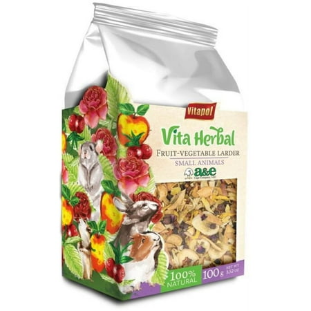 AE Cage Company Vita Herbal Fruit and Vegetable Larder Mix for Small Animals [Small Pet Guinea Pig Treats, Small Pet Rabbit Treats, New Small Pet Supplies, Small Pet Supplies] 1 count