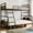 Black + Retro, variant on Twin Over Full Bunk Bed,Heavy Duty Metal Bunk Bed Frame With Angled Ladder&High Guardrail For Adults,Noise-Free & Space-Saving