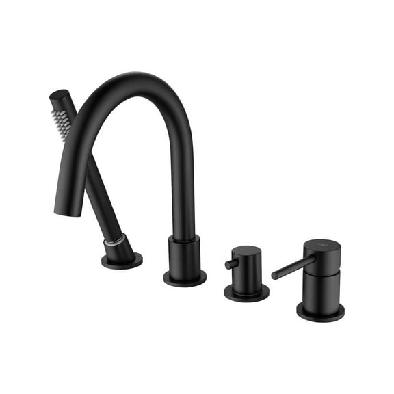 Kibi Circular Deck Mounted Bathtub Faucet with Hand Shower