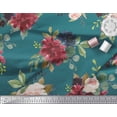 thumbnail image 3 of Soimoi Green Rayon Fabric Leaves & Peony Floral Decor Fabric Printed Yard 56 Inch Wide, 3 of 3