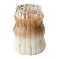 PanDaDa 18 oz Ribbed Fluted Iced Coffee Glass