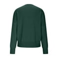 thumbnail image 5 of XPMWRP Women's Solid Color Loose Casual Sweaters Crewneck Basic Long Sleeve Sweater Lightweight Knit Tunic Pullovers with Chest Pocket Green M, 5 of 9