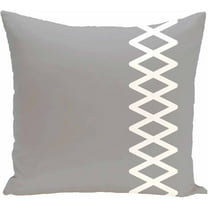 Simply Daisy 16" x 16" Lace Up Geometric Print Pillow, Grey