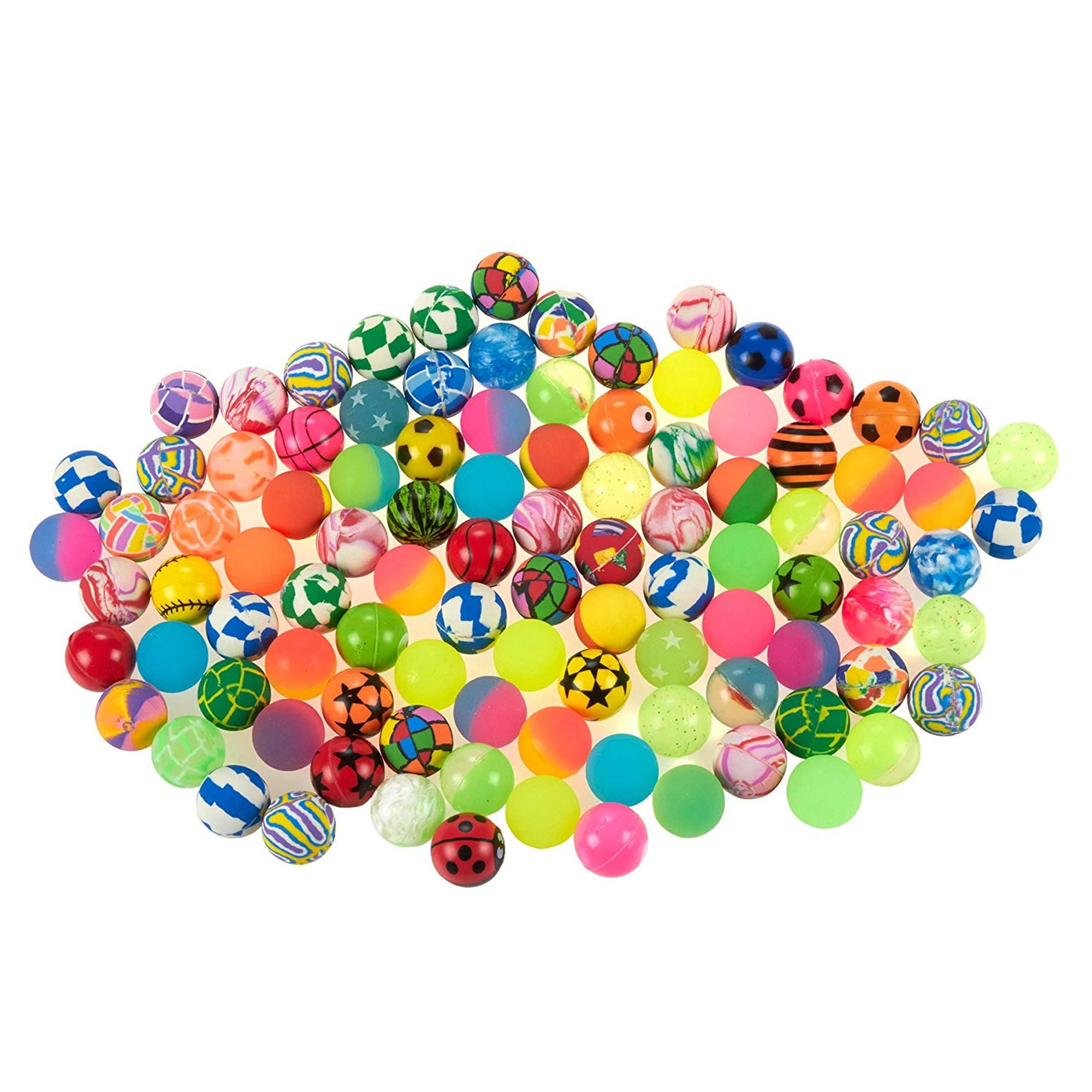 Bouncy Balls Party Favors - 100-Count Super Bouncy Balls Bulk, Colorful