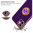 thumbnail image 2 of iPhone 11 Case, iPhone 11 Phone Case Electroplated iPhone 11 Case with 360° Ring Holder Kickstand Soft TPU Car Mount Supported Shockproof Protective Plating iPhone 11 Case Cover, Dark Purple, 2 of 15