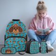 thumbnail image 2 of Yspwyqan Blue Dachshund Dog Backpack Set 4Pcs with Lunch Box Pencil Case and Water Bottle Bag, 17 Inch Lightweight Bookbag for Elementary Middle School Travel, 2 of 7