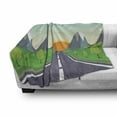 thumbnail image 3 of Landscape Soft Flannel Fleece Blanket, Road Trip Concept with Calming Green Forest Mountains and Sunrise Horizon Scenery, Cozy Plush for Indoor and Outdoor Use, 70" x 90", Multicolor, by Ambesonne, 3 of 6