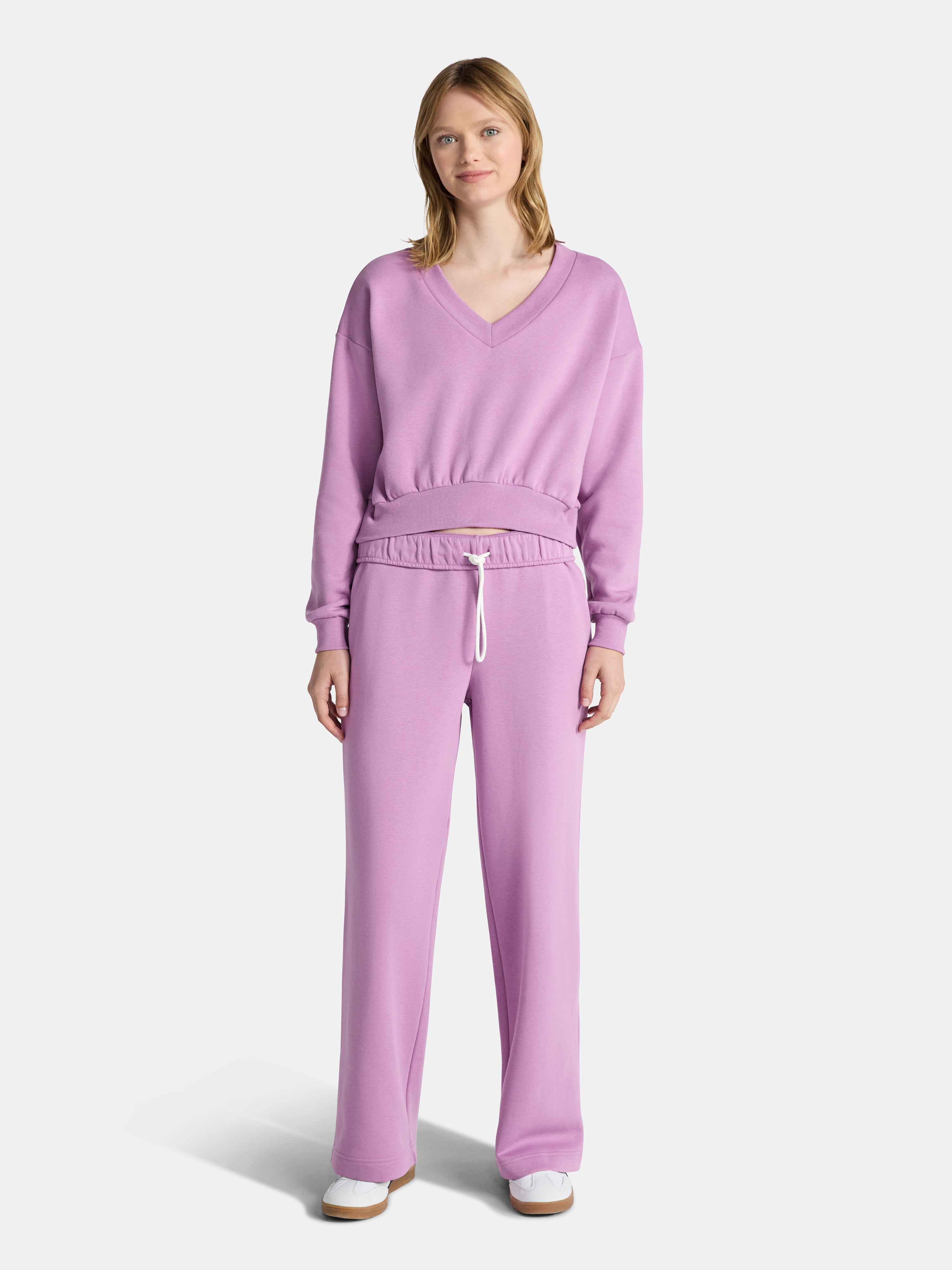 No Boundaries Soft Fleece Wide Leg Pants, 30” Inseam, 1 or 2-Pack, Women’s XXS-4X