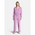 thumbnail image 3 of No Boundaries Soft Fleece Wide Leg Pants, 30” Inseam, 1 or 2-Pack, Women’s XXS-4X, 3 of 4
