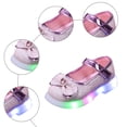 thumbnail image 6 of Quealent Light Up Toddler Little Girls Dress Ballet Mary Jane Bow Flat Shoes Red for Size 9, 6 of 7