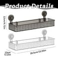 thumbnail image 5 of Large Suction Cup Bathroom Shelf No Drill, Wall Mounted Shower Organizer Storage Rack, Space Saving Plastic Wall Shelf for Bathroom & Kitchen Accessories,White, 15.75 × 5.12 in, 5 of 5