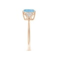 thumbnail image 6 of ANGARA Natural Cushion 1.95 ct Aquamarine Engagement Ring with Trio Diamonds in 14K Rose Gold for Women (Size-8mm) | March Birthstone, Anniversary, Jewelry Gift for Women | Natural Aquamarine Ring, 6 of 11