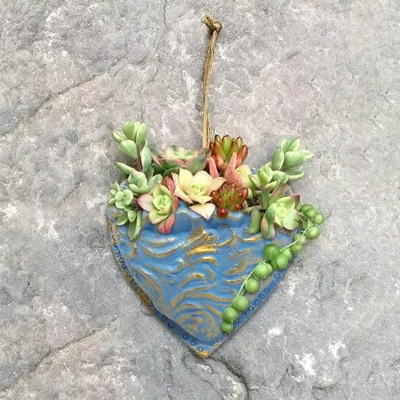 RKSTN Fall Decorations for Home Planting Succulent Heart Pocket Planter Resin Love Pocket Flowerpot Decorations