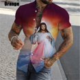 thumbnail image 3 of Camisetas con estampado digital "Jesús ama a todos", gráficas cristianas para hombre, blusas casuales de manga corta de talla grande, camisas ajustadas para hombre, 3 of 5