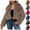 Khaki, variant on Lovzfmll Winter Coats for Women, Solid Color Notched Collar Coat, Faux Fur Plush Fleece Jacket, Winter Clothing