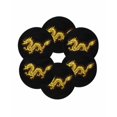 thumbnail image 7 of 15 Inch Round Placemats Set of 6, Dragon Flames Non Slip Heat Insulation PP Table Mats, Yellow Dragons Abstract Modern Art Washable Place Mats for Kitchen Dining Party Table Decor, 7 of 7